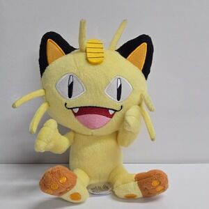 Meowth Pokemon Plush TOMY Yellow Soft Eyes Toy Animecore Stuffed